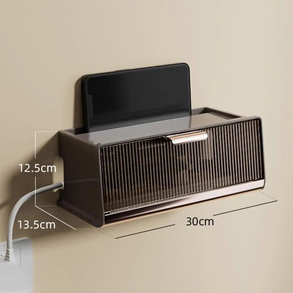 Router Storage Box  Useful Wall Mounted Reusable  Punch Free Wifi Wireless Network Junction Box Rack for Home