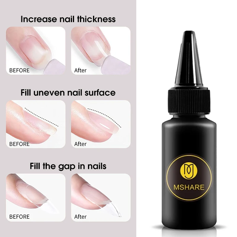 MSHARE Reinforcement Gel  Self Leveling Build Nail Apex & C-Curve Builder Strengthen Alignment Base Soak Off  30ml