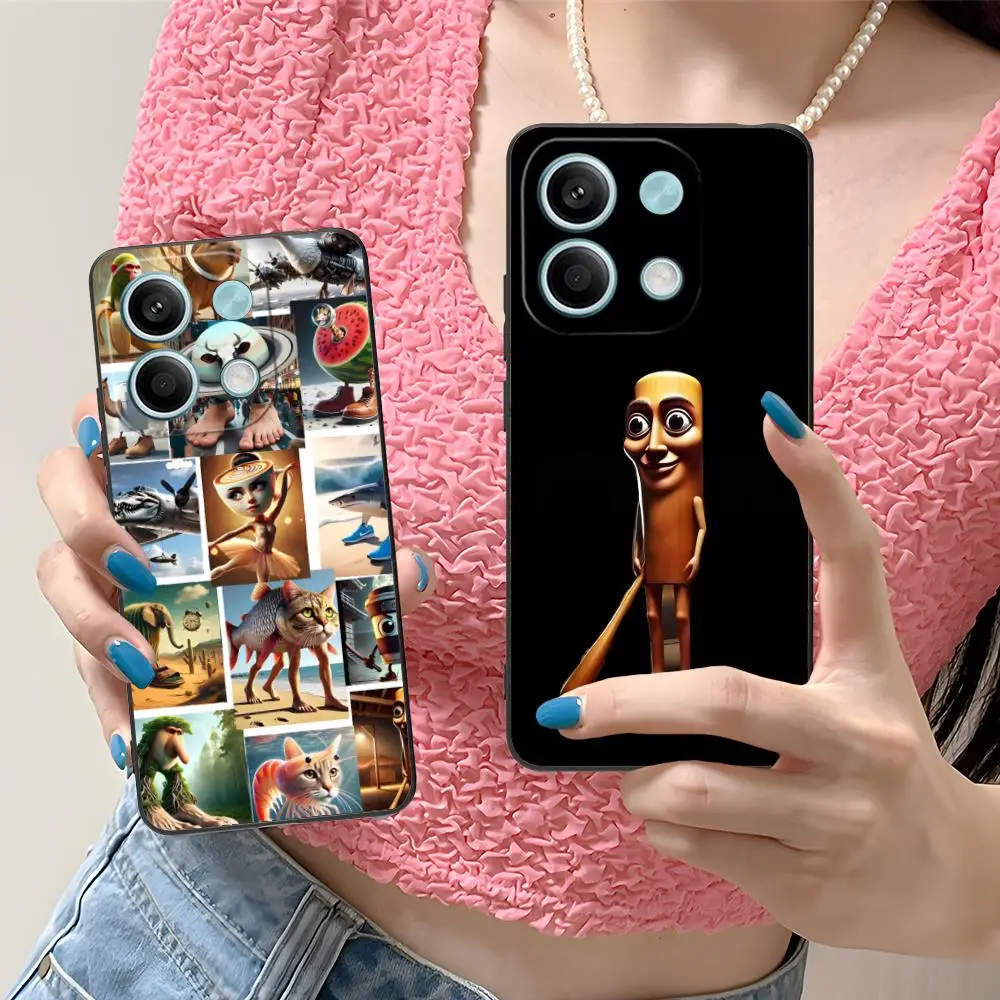 حافظة لهاتف Xiaomi Redmi Note 14 13 12 11 10 9 S A Pro Plus Lite 5G هاتف ذكي فاخر وجميل باللون الأسود #4