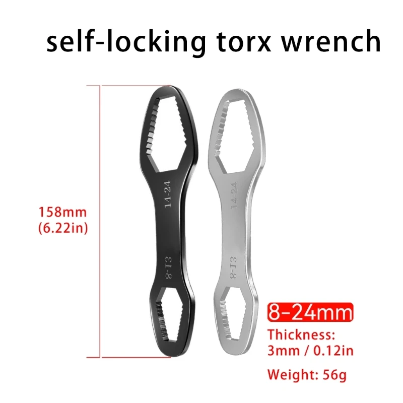 2PCS Universal Double Head Wrench Tool 8-24 mm für Motorradanpassungen