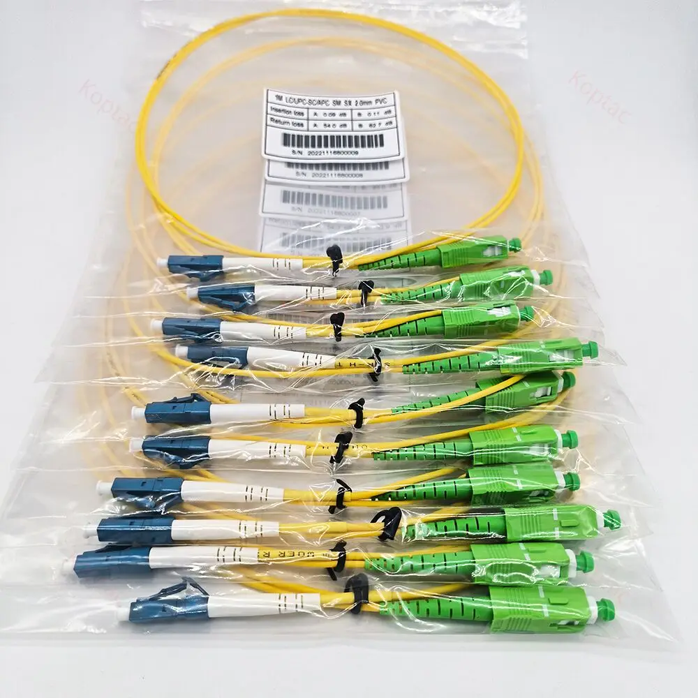 Jumper de fibra óptica, cabo de remendo, ftth, 1m/2m/3m/5m/10m, 10 pcs/lot, lc simplex/upc/apc