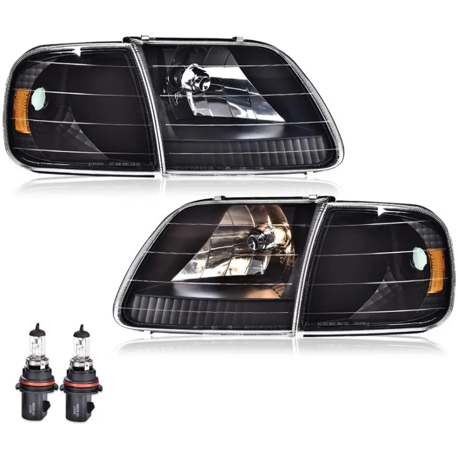 

Front Headlamp Assembly with Chrome Housing for Ford Expedition 19972002 F150 19972004 F250 19971999 HighPerformance LED Lighti