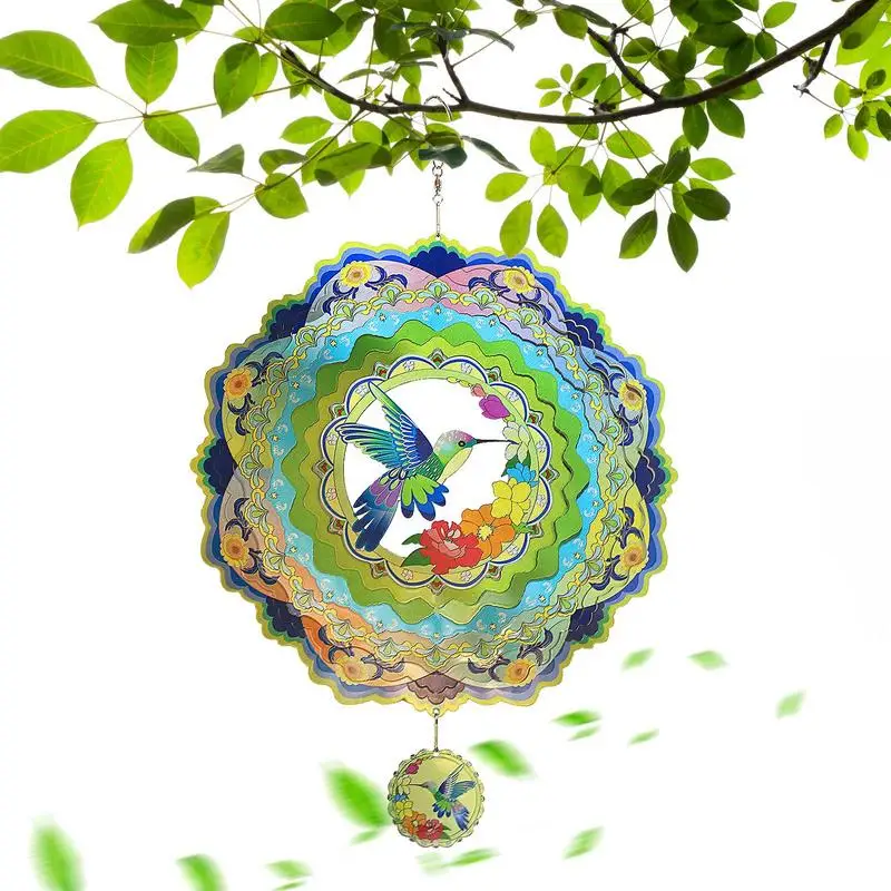 

Outdoor Wind Spinners Bird Outdoor Wind Spinner Chime 3D Anti-rust Decorations For Garden Trees Window Balconies Patio Porch