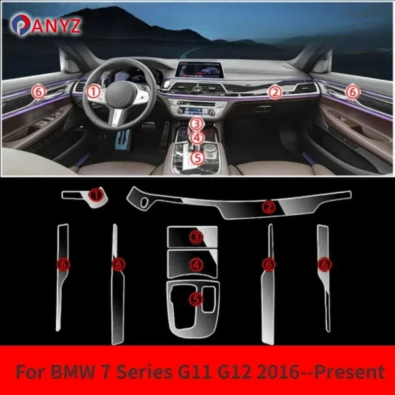 Self-healing TPU Interior Protective Film For BMW G11 G12 LHD 7 Series Center Console Gear Shift Cover Trim Sticker Accessories