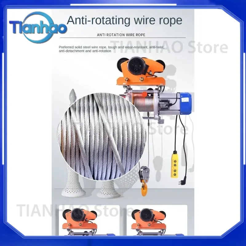 New Siamese Hoist for Sports Car 220V Fast Lifting 1 Ton Electric Hoist for 380V Home Use with Remote Control Small Crane