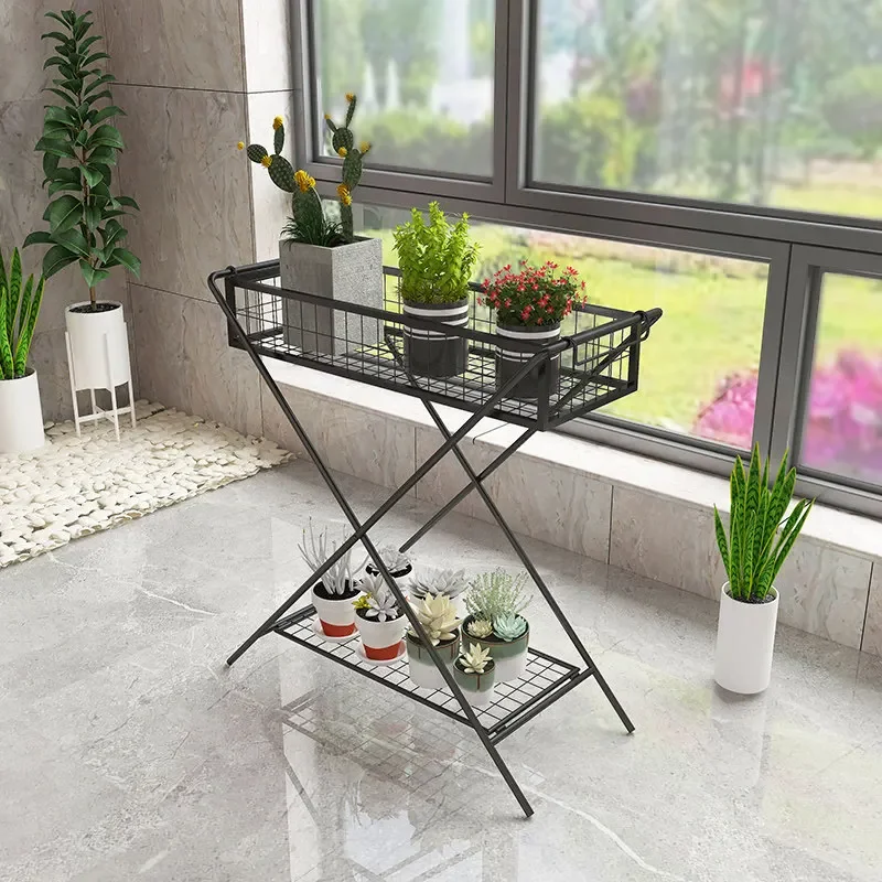 Multi-layer wrought iron flower stand, shelf, balcony succulent flower pot stand, indoor floor-to-ceiling outdoor garden plant p
