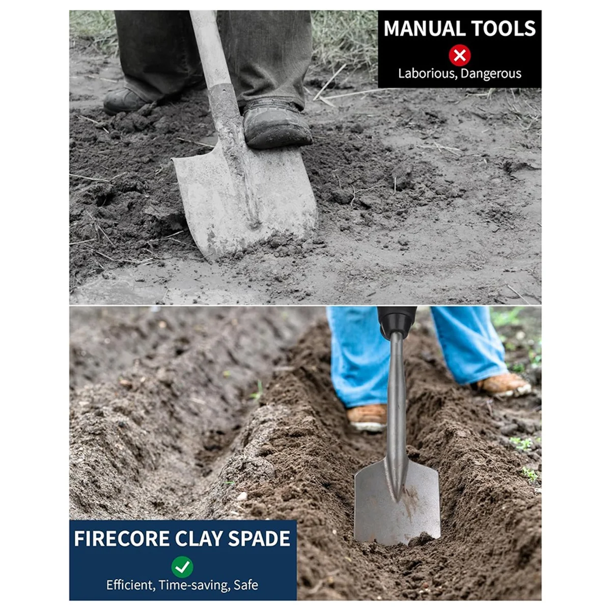 ABLK для глиняной лопаты SDS Max, 4-1/2 дюйма. X 17 дюймов. Стальная дрель-лопата для электрического молотка с перфоратором SDS Max