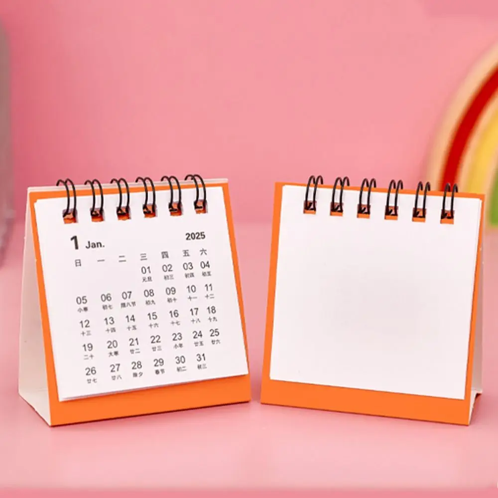 Creative 2025 Mini Calendar Thick Paper Cute Fruits Mini Desktop Calendar Pocket Calendar To Do List Cartoon Mini Calendar