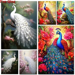 Pittura diamante animale 5D fai da te nuovo arrivo pavone tra fiori strass pieno mosaico ricamo kit punto croce decorazioni per la casa