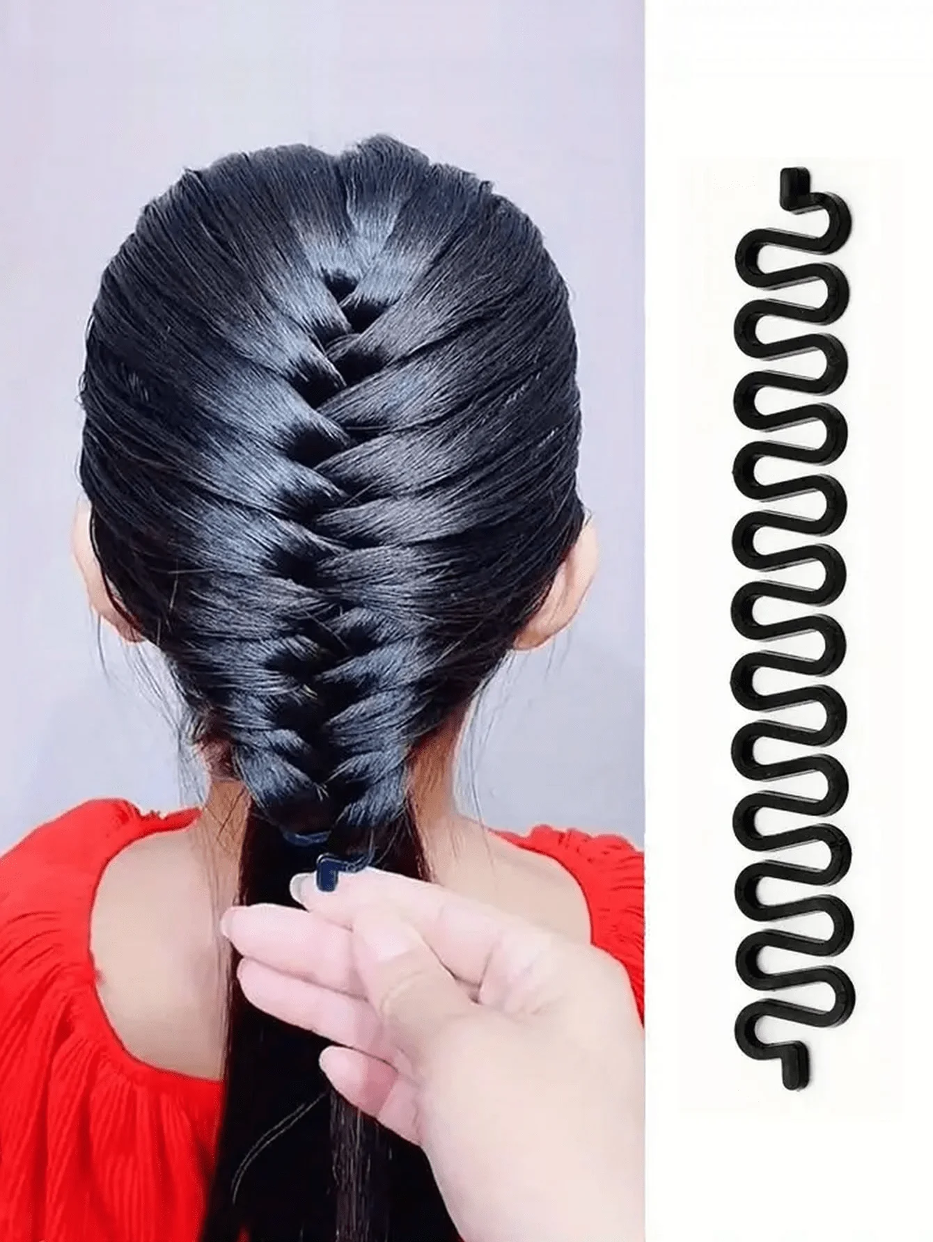 Conjunto de acessórios de design de penteado mágico, ferramenta de trança de osso de peixe, trança diy para rabo de cavalo elegante, ideal para entusiastas de beleza
