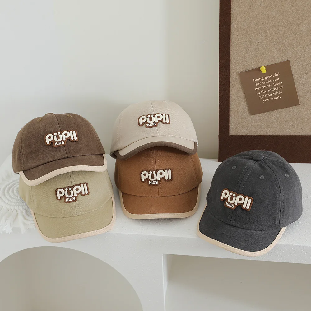 Mode Buchstaben Kinder Baseball Kappe 2025, Neue Herbst Baumwolle Einstellbare Hysterese Sonnenhut Baby Outdoor Sport Hip Hop Caps