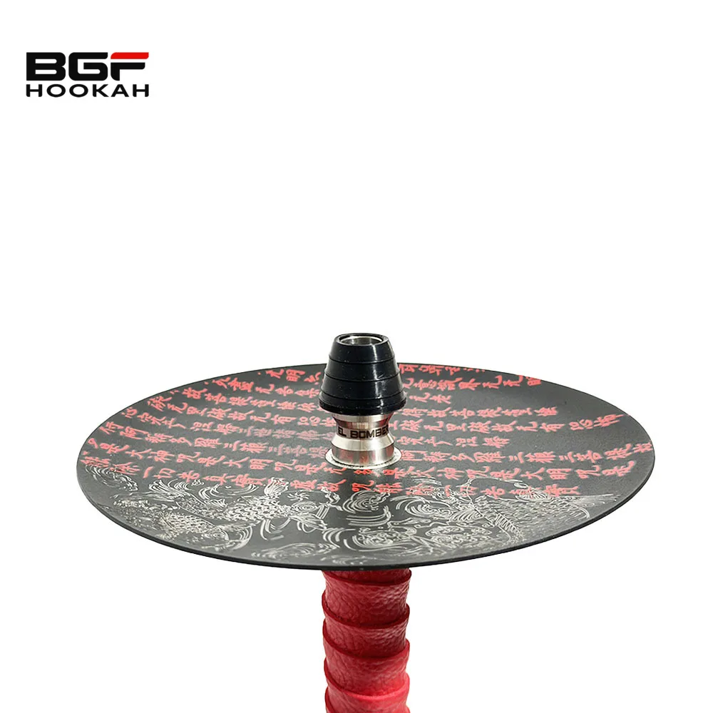 Red El Bomber Katana Shisha Stainless Steel Large Hookah Smoking Set Russian Shisha Without Bottle