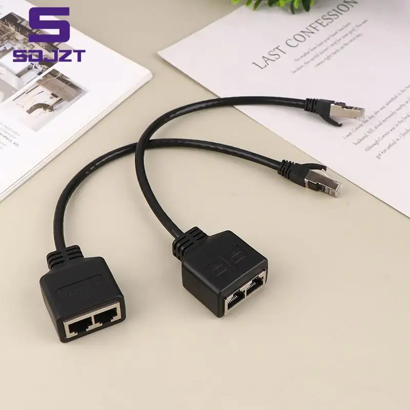1Pc Ethernet Splitter RJ45 1 Male to 2 Female LAN Ethernet Cable Splitter Cable Ethernet Socket Connector Extension Cable
