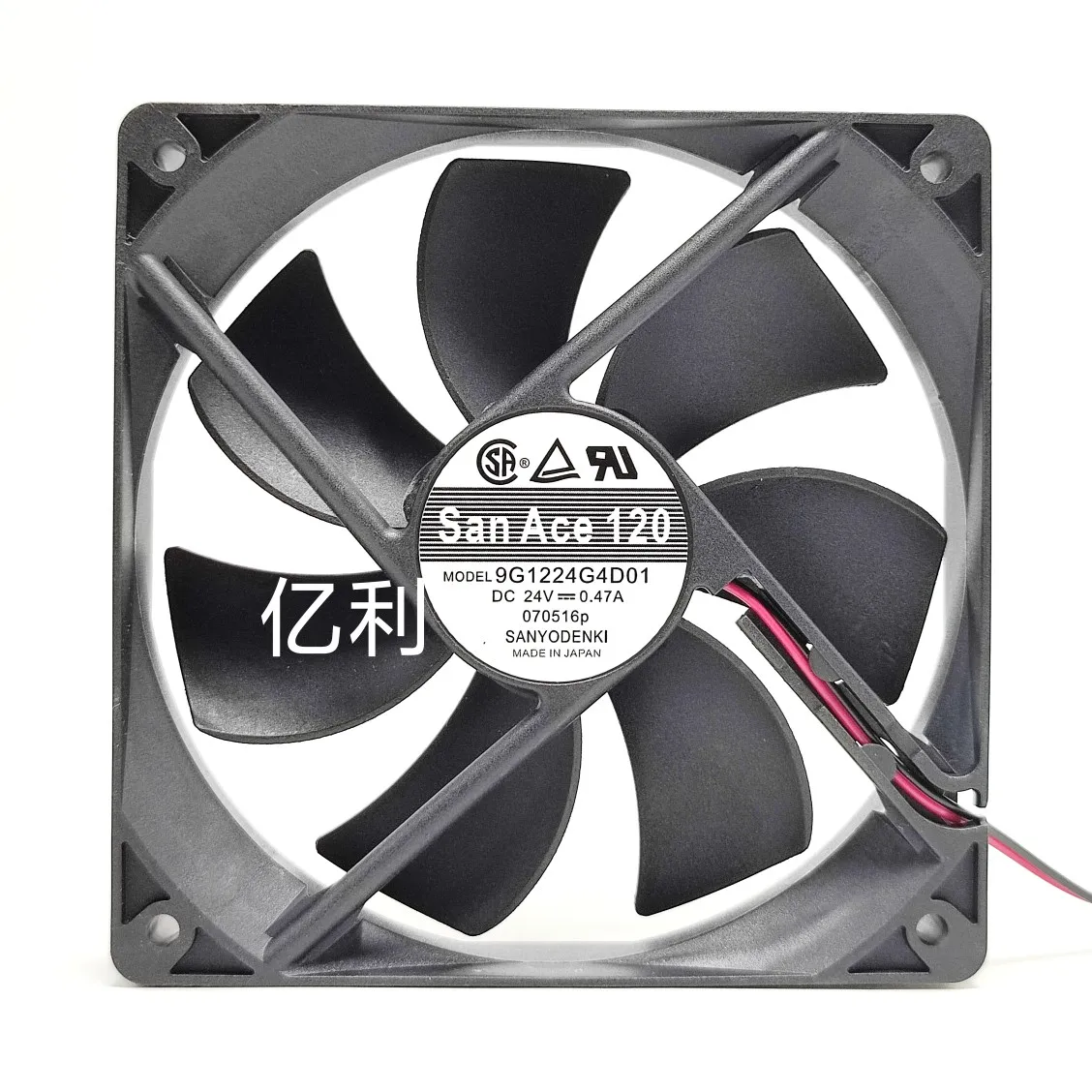 SANYO DENKI 9G1224G4D01 DC 24V 0.47A 120x120x25mm 2-Wire Server Cooling Fan