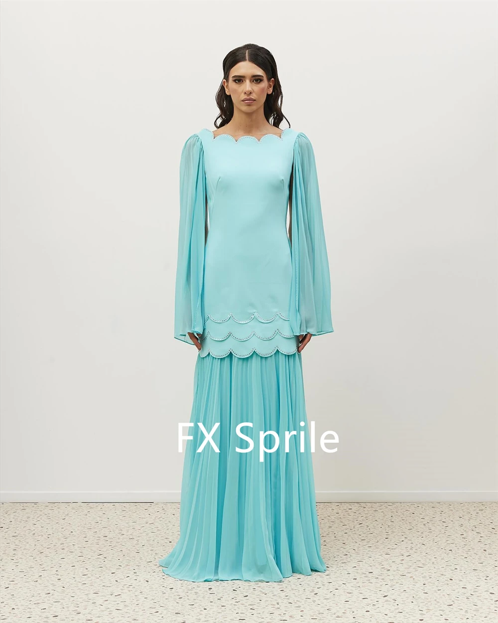 Sukienki wieczorowe z szyfonu na zamówienie, proste, modne, z długim rękawem, sukienki na powrót do szkoły, eleganckie, z trenem, na specjalne okazje.