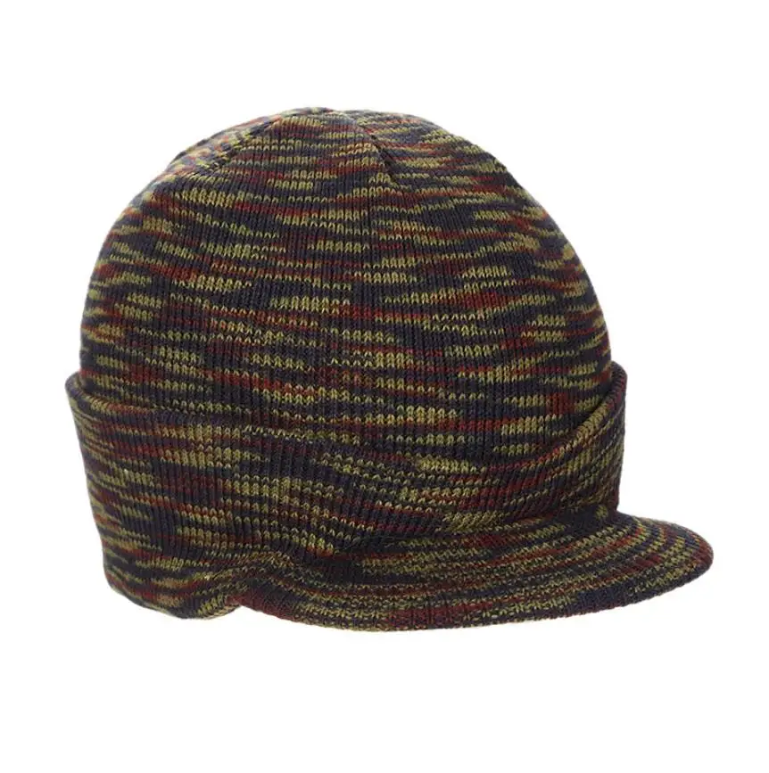 

25pcs Christmas Men's Winter Beanie Hat with Brim Women's Warm Double Knit Cuff Cap Visor Fashionable Party Favors