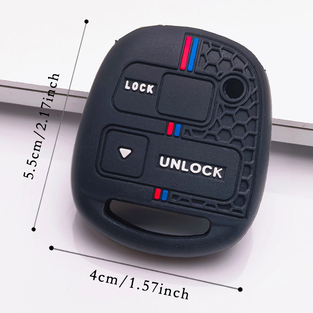 2 Buttons Silicone Car Key Fob Case Cover Keychain For TOYOTA CAMRY RAV4 Corolla PRADO YARIS Tarago For LEXUS view 6