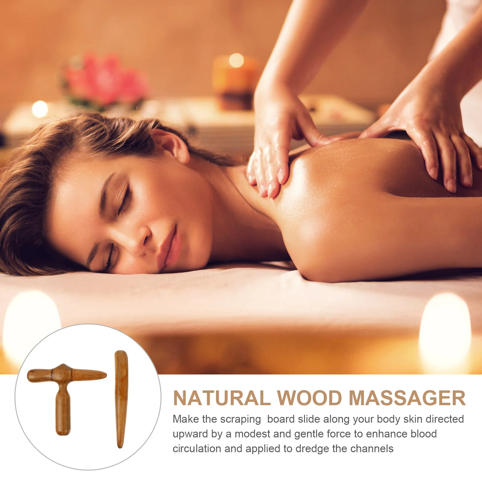 

2Pcs Body Scraping Board Gua Sha Plate Ergonomic Wood Massage Tool Facial Scraping Plate for Neck Shoulder Face Massage