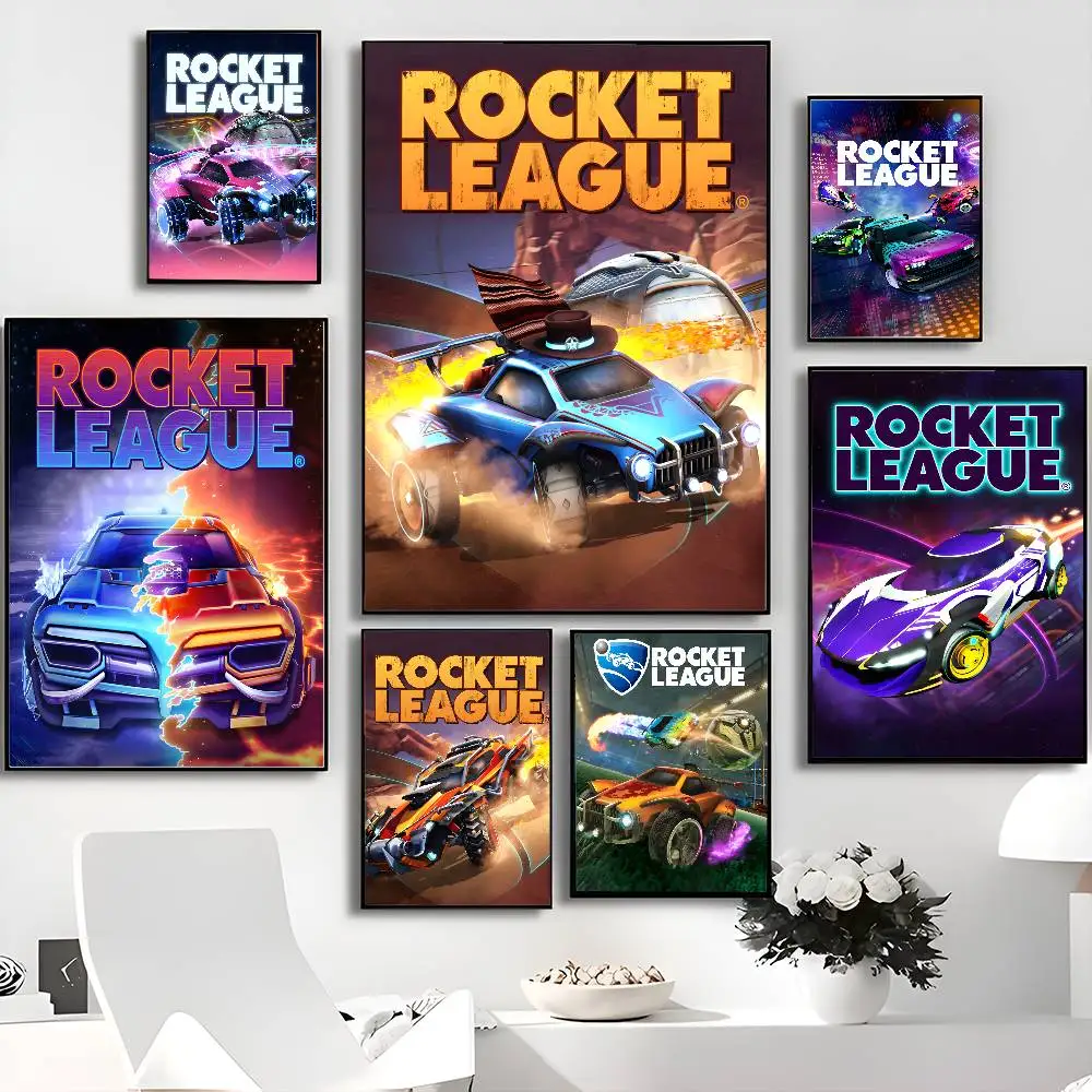 Rocket League Game Classic Vintage Posters Decoracion Painting Wall Art White Kraft Paper Kawaii Room Decor