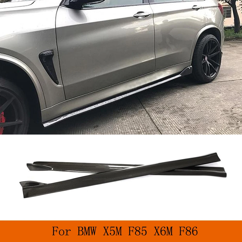 

Car Side Skirts fits for BMW X5M F85 X6M F86 SUV 2015-2018 Carbon Fiber/ FRP Under Door Rocker Panels Valance Extension Lip