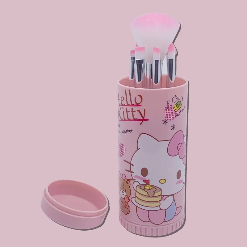 Sanrio Creative Cartoon Pattern HelloKitty Sweet and Cute Portable Multi-Functional High-Value Makeup Brush Tool Set 8-piece Set