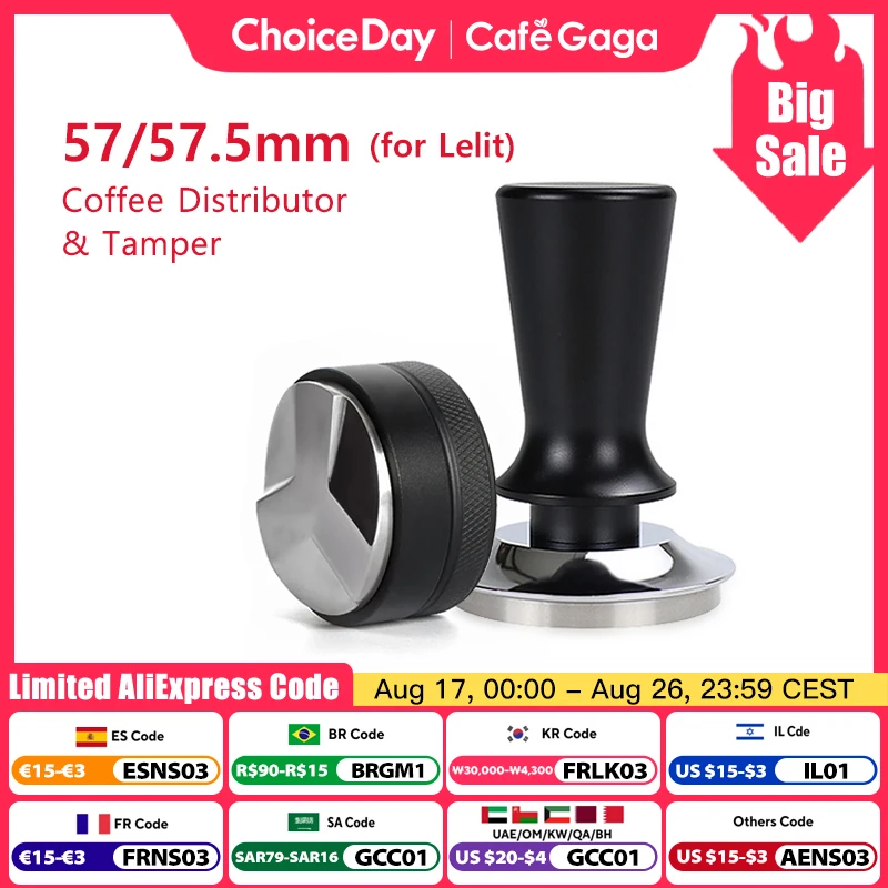 Image of Kaffee Distributor Tamper Leveler Für Lelit Anna Anita 57mm 57,5mm Edelstahl Barista Espresso Zubehör Barista Werkzeuge