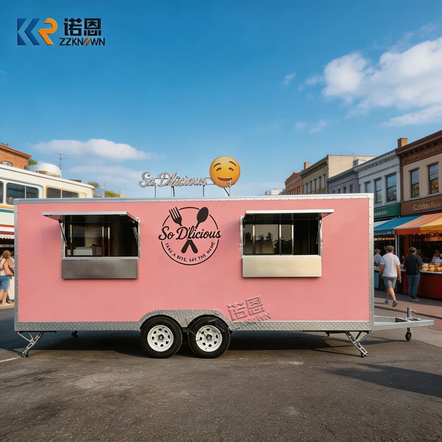 

Custom Mobile Food Trailer BBQ Pizza Trucks e Fast Food Truck Fully Equipped Mobile Bar Street Kitchen BBQ Food Trailer for Sale
