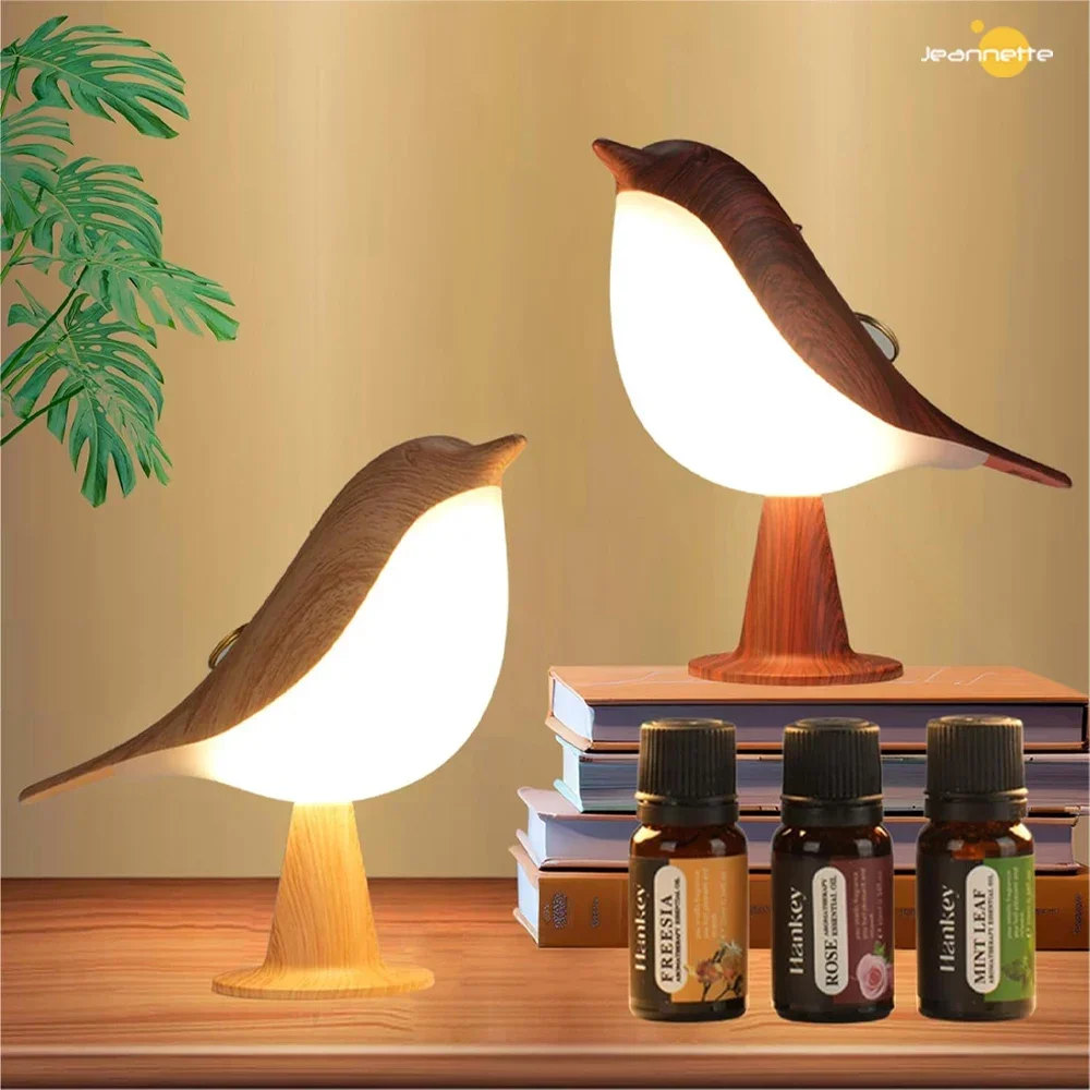 

LED Touch Metal Table Lamp Bird Sensor Bedside Aroma Lamps 3 Level Brightness Rechargered Dimmable Bedside Night Light Desk Lamp