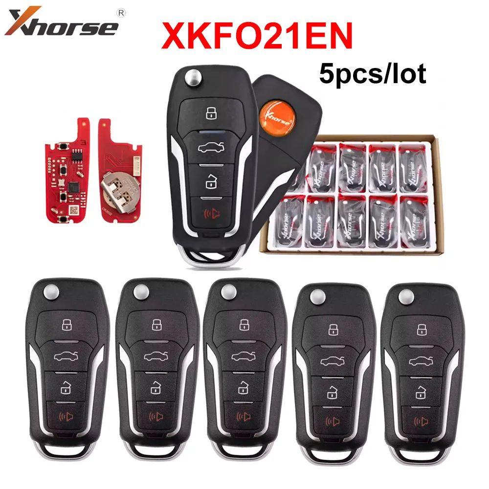 

5pcs/lot XHORSE XKFO21EN 2nd Generation XK Series Smart Key for Ford Replace XKFO01EN Wire Remote