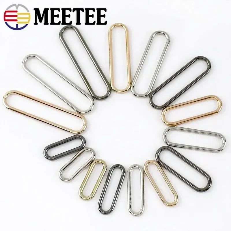 10Pcs 15-60mm Metal O Rings Buckles For Backpack Buckle Webbing Belt Clasp Hook Handbag Strap Adjuster DIY Sewing Accessories