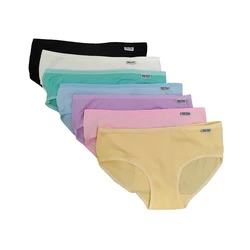 7Pcs Panties for Woman Cotton Underwear Sexy Briefs Breathable Soft Lingerie Female Briefs Girls Cute Solid Color Underpants Hot