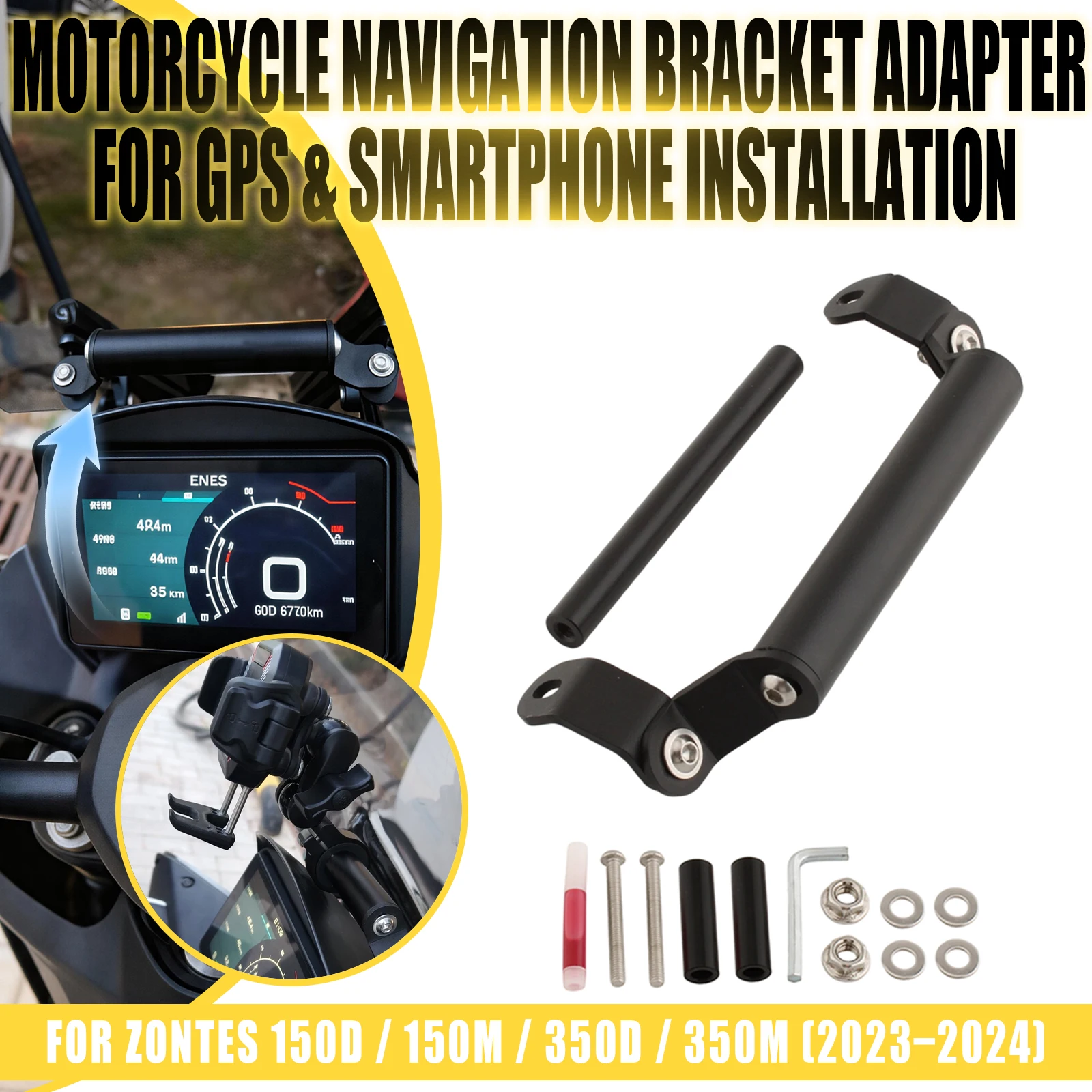 For ZONTES 150M 150D 350D 350M 310M 125D 125M ZT150 ZT350 2023-2024 Mobile Phone Holder GPS Navigation Mount Bracket Support
