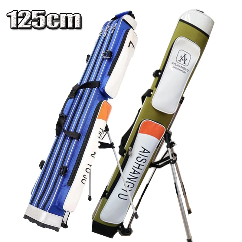 

Большая вместительная сумка-оксфорд для удочки, 1,25 метра, двойная приманка, чехол для рыбы, многофункциональная сумка для рыбацкого снаряжения с подставкой