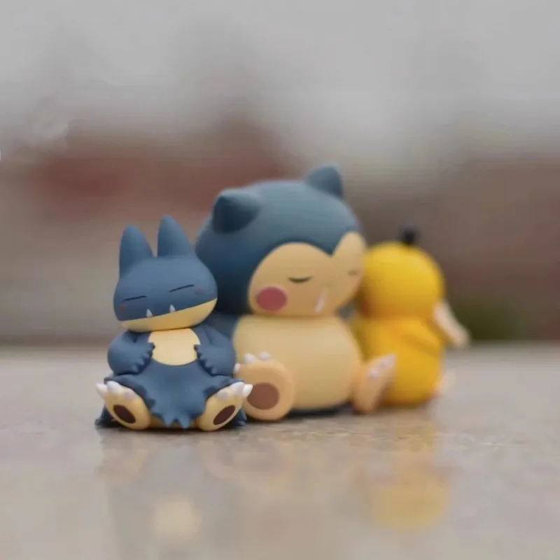 Pikachu Cute Psyduck Snorlax Gonbe Sleeping Action Figure Model Home Desktop Decorations Fans Collect Gifts Toys