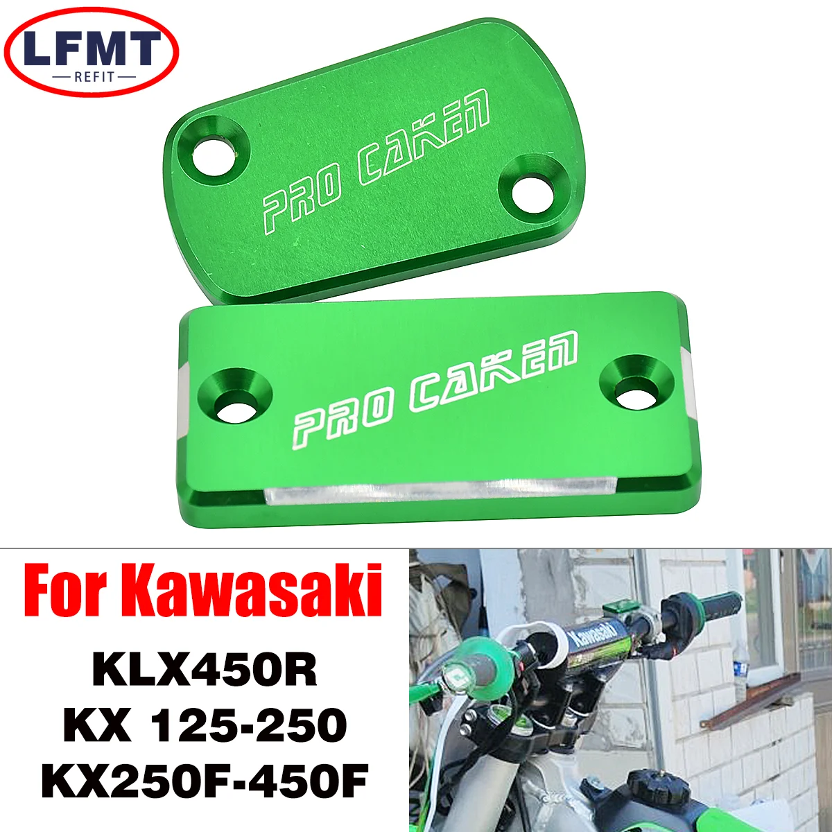 

CNC Motorcycles Front Rear Brake Clutch Reservoir Cover For Kawsaki KX 125 250 450 KX125 KX250 KX250F KLX450R KX450F 2008-2013