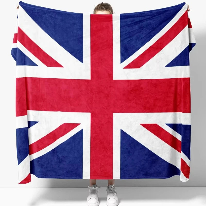 United Kingdom WK Emblem Flannel Throw Blanket Wales Scotland England Flag Cozy Soft Lightweight for Couch Sofa Bed