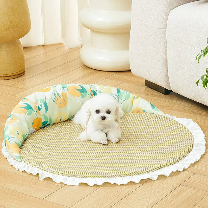 Cat Mat Summer Sleeping Rattan Mat Summer Mat Cathouse Doghouse Summer Kitten Puppy Pet Bed Gatos Accesorios Wholesale