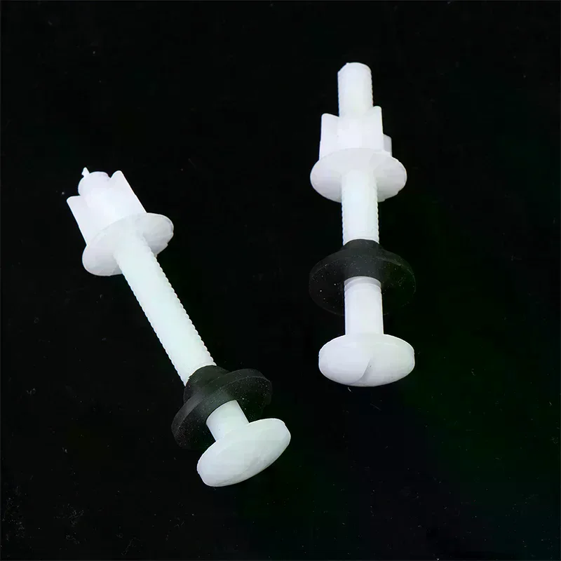 2 Pcs Plastic Toilet Seat Hinge Repair Bolts + Fitting Screws +washers Kit for Home Bathroom Accessories