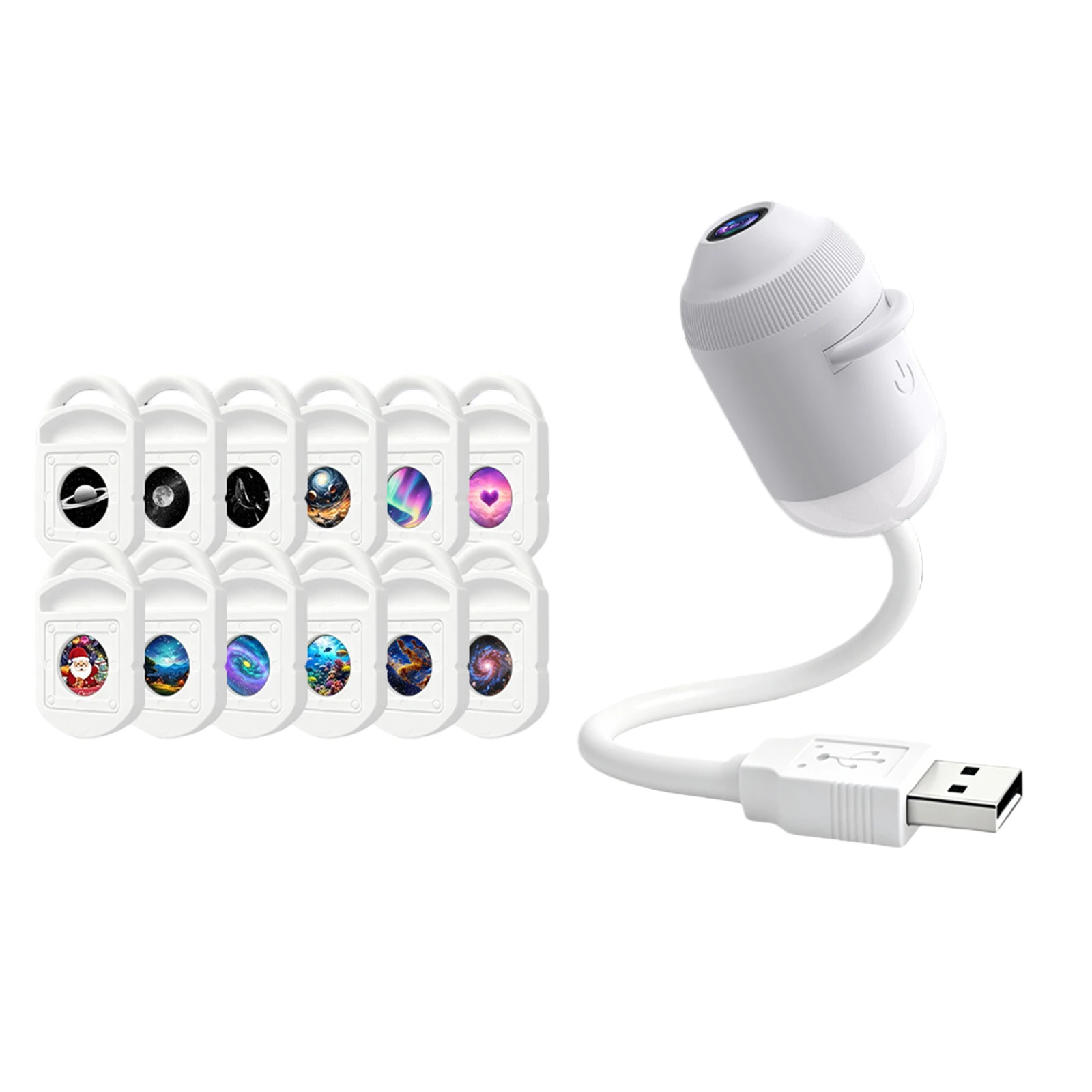 HD 2-in-1 Galaxy Star Projector 360 Rotating Space Projectors Night Light USB Powered Smart Night Light Projector Plug and Play