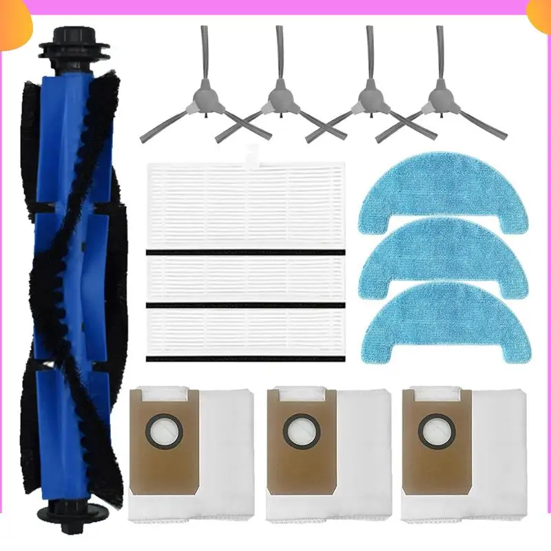 

A23P Replacement For Loorow AT800 Accessories 3-In-1 Robot Vacuum Main Brush Side Brush Filter Mop Pad Dust Bag