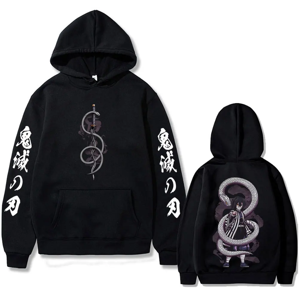 

Anime Demon Slayer Serpent Hashira Iguro Obanai Hoodie Men Women Clothing Fashion Oversized Hoodies Man Vintage Hooded Tracksuit