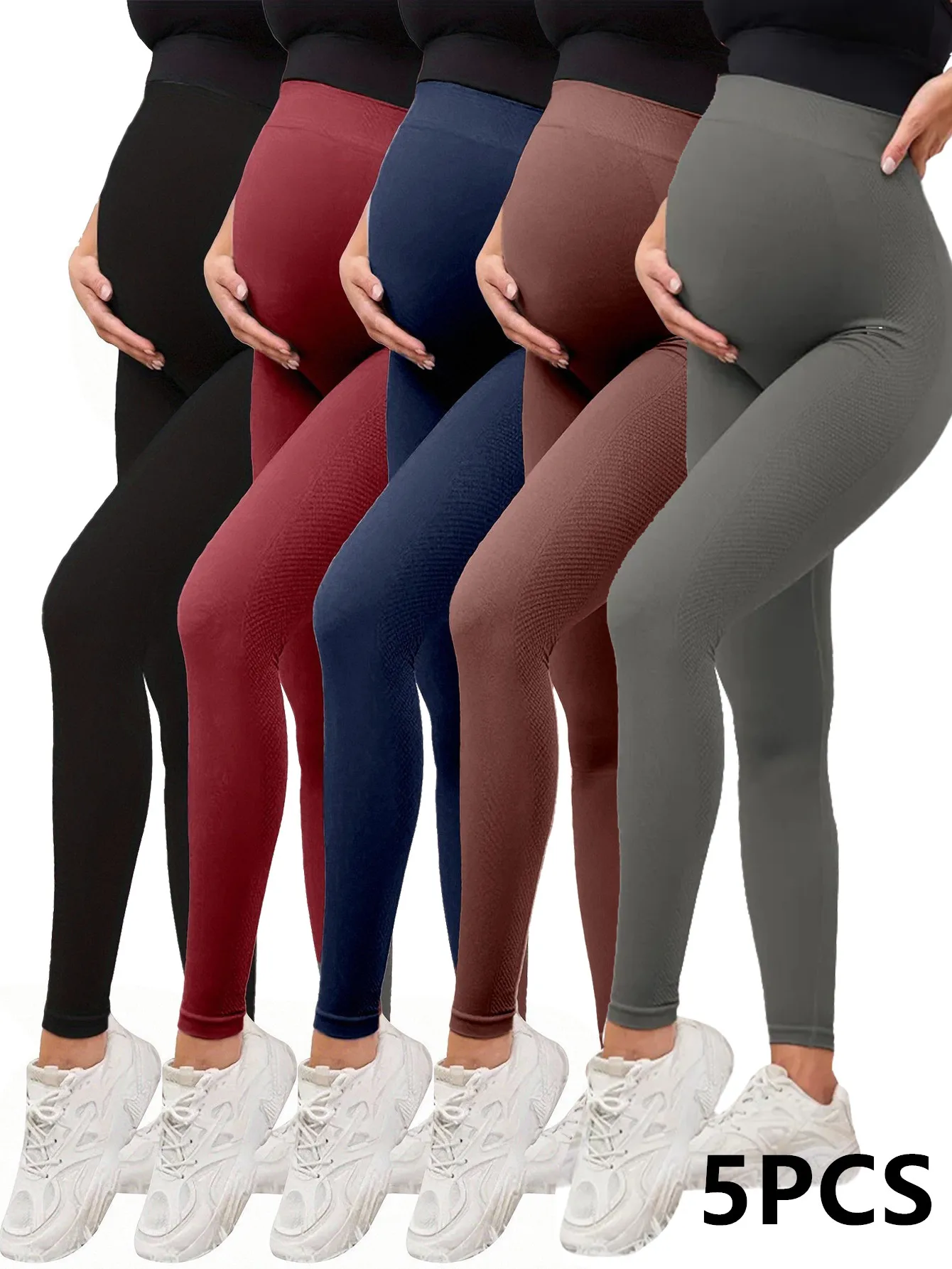 5pcs-womens-butterluxe-maternity-leggings-over-soft-workout-activewear-yoga-pregnancy