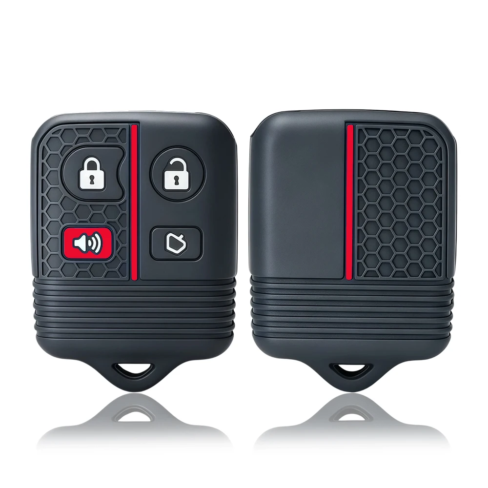 New 4 Buttons Silicone Car Remote Key Shell Case Fob Cover for Ford Focus Complete Escape Mustang Explorer Lincoln Town Sport
