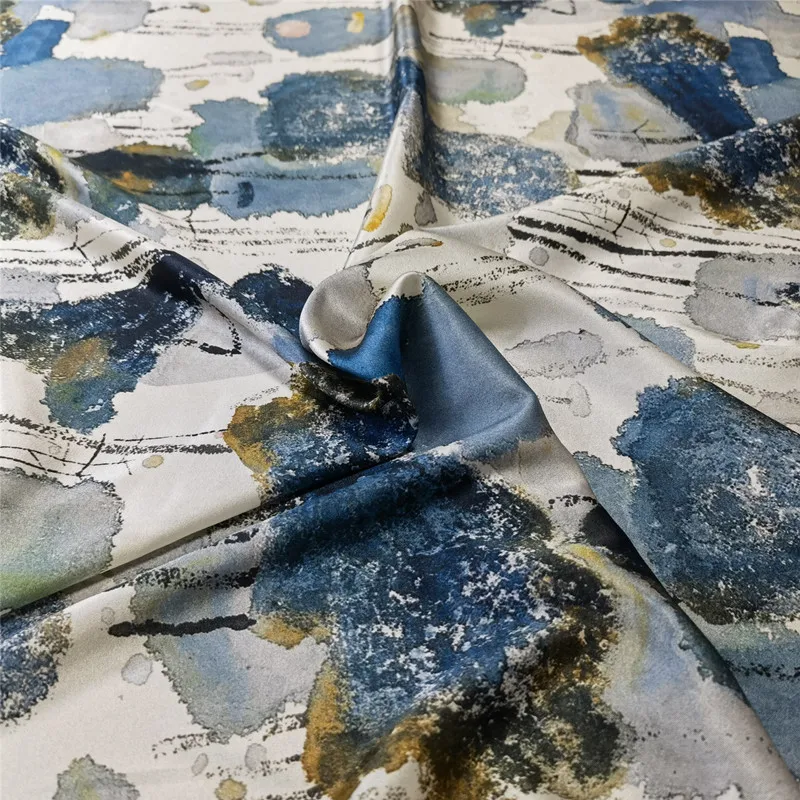 Hot Sell 100% Mulberry Silk Fabric Nature Pure Charmuse Printed For Dress Bedding Scraf #LS07122