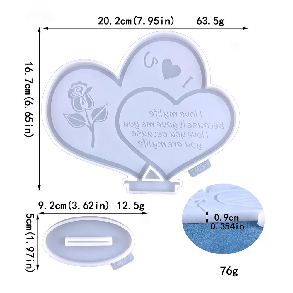 Stampo per colata di resina epossidica a forma di cuore 3D aromaterapia gesso cemento stampi in resina di cemento stampo per cottura al cioccolato con sapone per candele fai da te