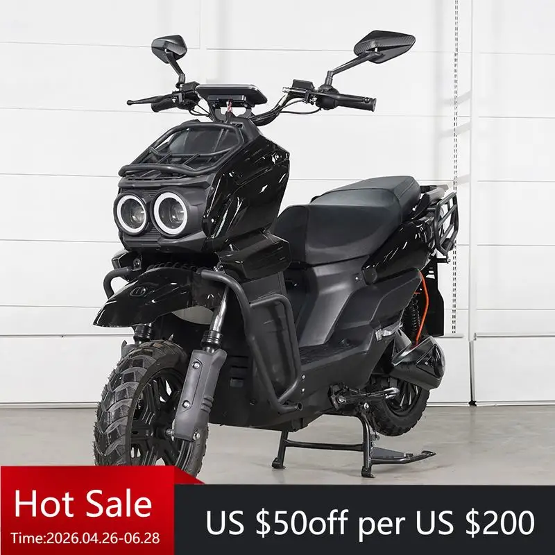 Adult electric motorcycle 2000W 72V lithium battery 43km/h fast speed with pedals