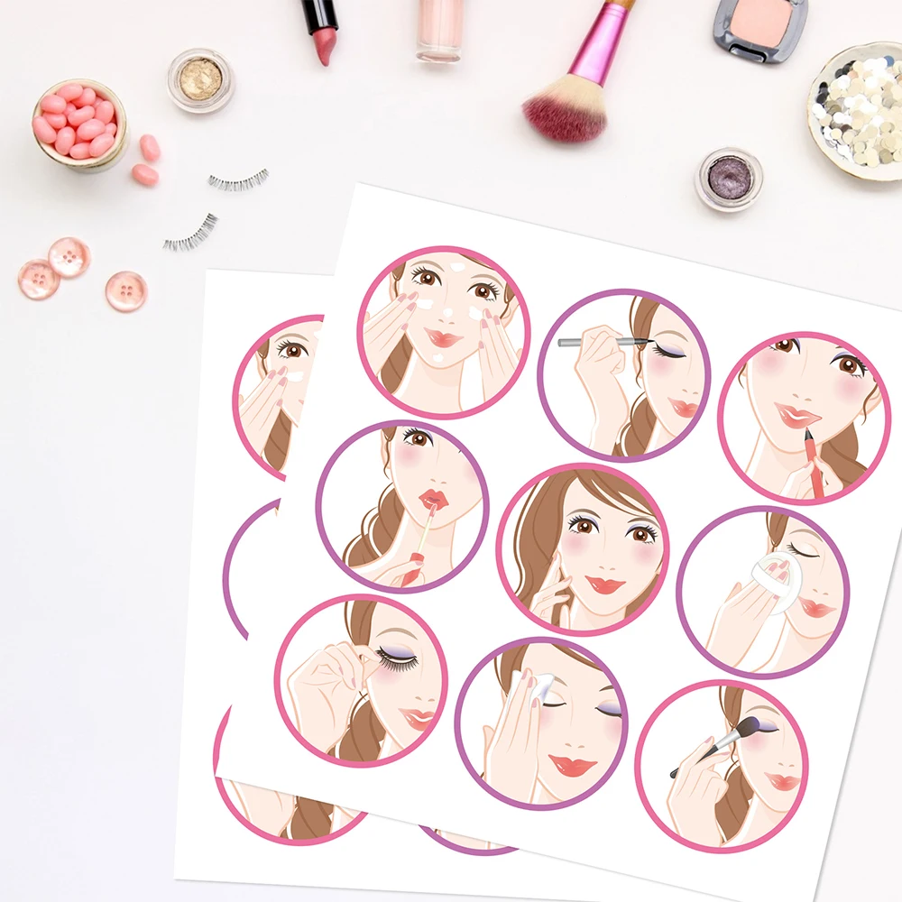 Spa Make Up Partyzubehör Kosmetik Alles Gute zum Geburtstag Banner Papier Goodie Bags mit Aufklebern Mädchen Frauen Geburtstag Party Dekoration – Detail 9