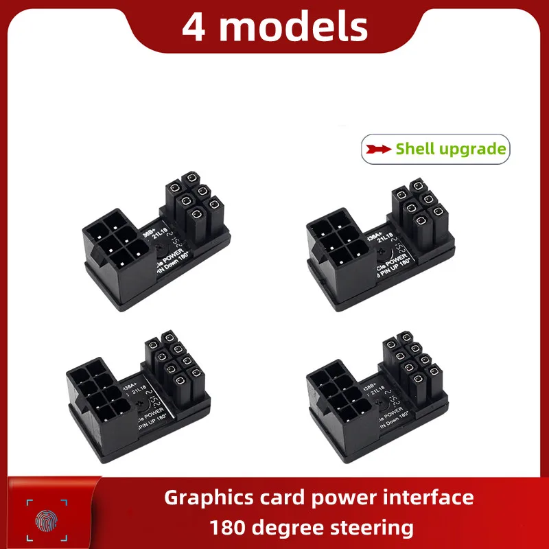 ATX 8pin Female 180 Derajat Miring Ke 8 Pin Adaptor Daya Male untuk Desktop Kartu Video Grafis Konektor Kemudi Daya GPU