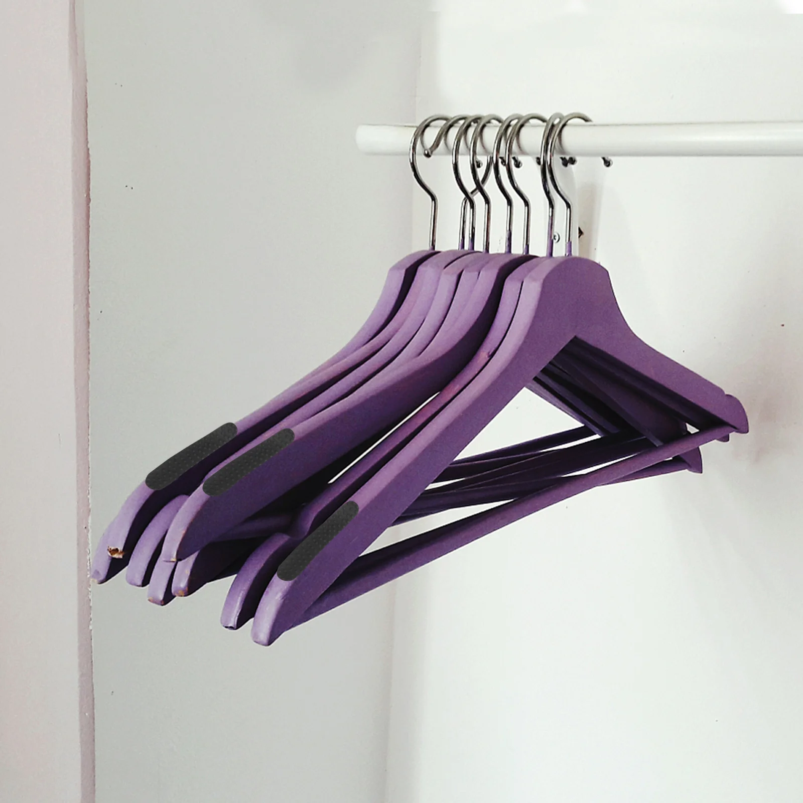 

30Pcs Anti Slip Silicone Clothes Hanger Grips Adhesive Non Skid Strips Soft Protective Coat Hanger Accessories