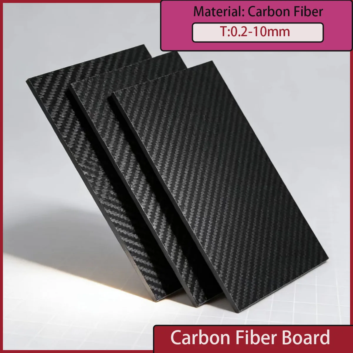 Matte Flat Carbon Fiber Board 0.2-10mm Thickness High Hardness Composite Carbon Panel for Industrial & DIY Use